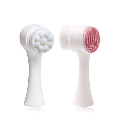 DUO CLEAR cepillo limpiador facial con lado de silicona y otro de nylon extra suave MOI SkinCare