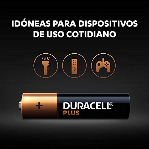 Duracell Plus AAA - Pilas Alcalinas paquete de 4, 1.5 Voltios LR03 MN2400