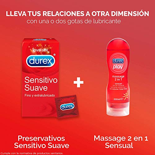 Durex Sensitivo Suave Preservativos Finos y Extralubricados 24 Unidades