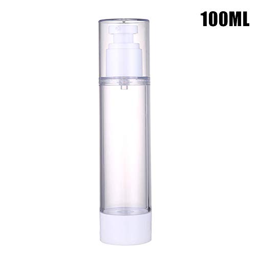 Dušial Empty Refillable Clear Plastic Airless Vacuum Pump Press Bottle Lotion Dispenser Mist Spray for Travel Bottles Makeup Cosmetics for Cream Gel Moisturizers Emulsion Essence Serum