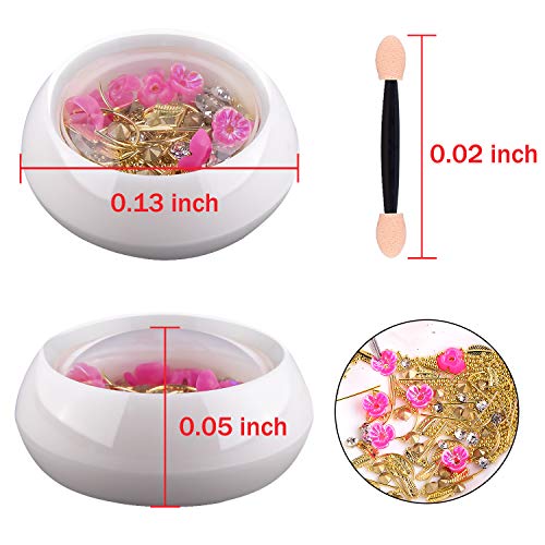 Duufin 15 Cajas Diamantes de Imitacion de Arte de Uñas Polvos para Uñas Efecto Espejo para Decoración de Arte de Uñas