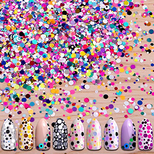 Duufin 48 Colores Lentejuelas de Uñas Lentejuelas Nail Art Decoracion con Pinceles para Uñas y Pieza Pinza para Arte de Uñas