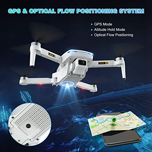 EACHINE EX5 GPS Mini Drone con Cámara 4K HD Plegable para Adultos 60 Minutos de Tiempo de Vuelo 1000 Metros Rango FPV Control de Gestos 5G GHz WiFi FPV 1406 Motor Brushless GPS Sígueme Lente Ajuste