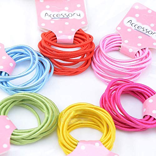 Ealicere 100 unidades de 10 colores,Lazos elásticos para el pelo, tamaño pequeño, banda de goma para coleta
