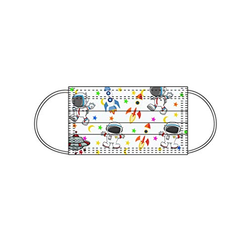 Earleye0 Protección Desechable para Impresión 3 Capas Transpirables con Elástico para Los Oídos Pack 50 unidades (Globo de panda - 50PC) (Astronauta - 50PC)