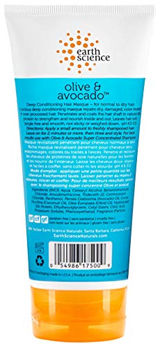Earth Science - Mascarilla acondicionadora profunda para el cabello con aceitunas y aguacate
