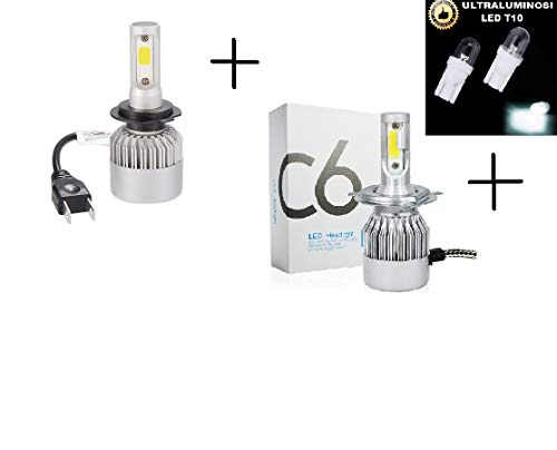 easyelettronica® Kit LED CREE coche para T-Max lámparas H7 + H4 para Yamah TMAX abbagliante + Anti-Reflejo todo LED nueva tecnología + LED posiciones)