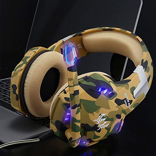 EasySMX Auriculares con Microfono, Cascos Gaming para Nueva Xbox One, Gaming Headset para PS4 con Control de Volumen, Compatible con Laptop PC y Smartphone(Camuflaje)
