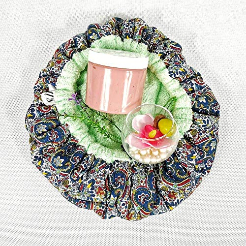 Ebell's Paris Gorro Termico Peluqueria Para El Cuidado Del Pelo Rizado, Gorro Termico Para Mascarilla 100% Natural Con Semillas De Lino, Microondas, Para Cabellos De Todos Los Estilos Y Texturas