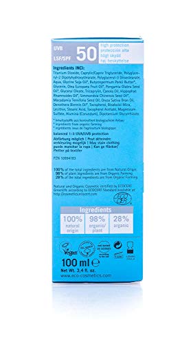 Eco Cosmetics - Loción Solar Neutral FPS 50 EcoCosmetics, 100 ml