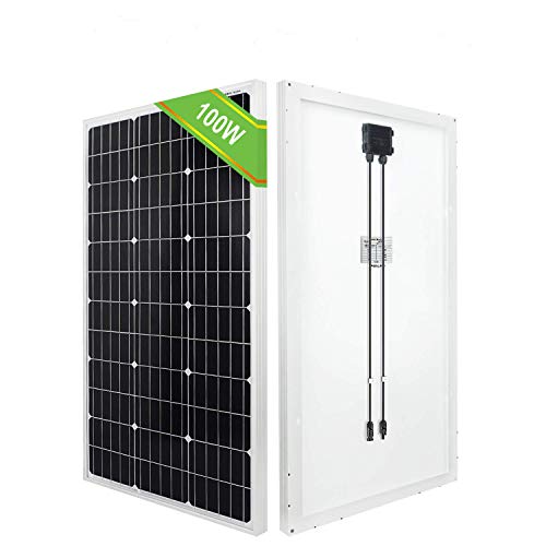 ECO-WORTHY panel solar monocristalino de 100 W 120 W 12 V para caravana, barco, hogar, jardín (100W)