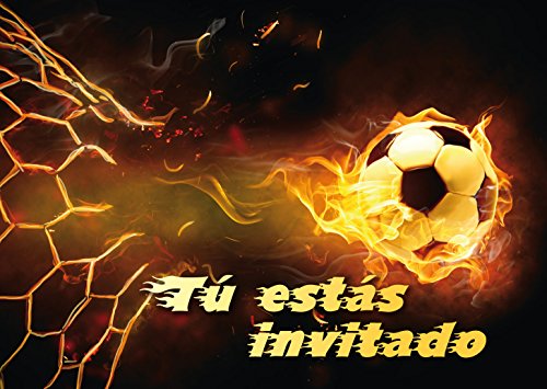 Edition Colibri 12 Invitaciones en español “Futbol“ (Jgo. 2): Juego de 12 Invitaciones al Futbol para cumpleaños Infantil o Fiesta (10717 ES)