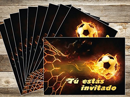 Edition Colibri 12 Invitaciones en español “Futbol“ (Jgo. 2): Juego de 12 Invitaciones al Futbol para cumpleaños Infantil o Fiesta (10717 ES)