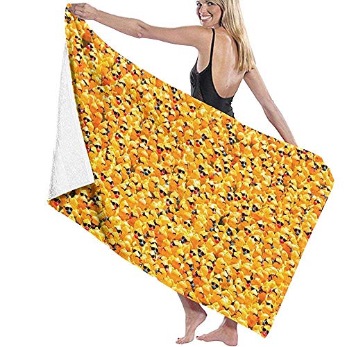Edmun Envoltura de Toallas de baño para Mujer Ducky de Goma Amarilla con Gafas de Sol Travel Waffle SPA Beach Towel Wrap para niñas
