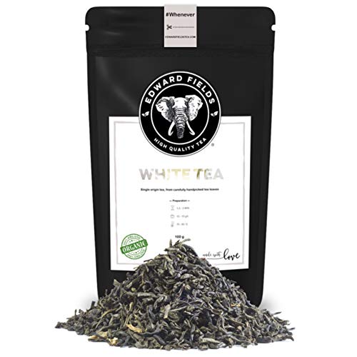 Edward Fields - Té Blanco Orgánico de alta calidad. Cantidad: 100g. Formato: Granel. Origen: Vietnam. Detox, antioxidante, adelgazante.