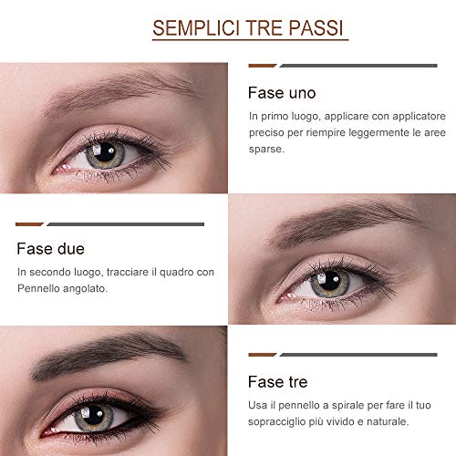 Effie Lancelot Gel De Cejas, Tinte de Cejas, Gel Impermeable para Cejas, Gel para Cejas de Larga Duración de 24 horas para Maquillaje de Cejas Resistente al Agua - 4,5 ml (Gris)