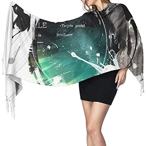 Elaine-Shop Drum Long Blanket Bufanda para mujer, Bufanda de moda con borla Chales Wraps, Sensación suave de cachemir