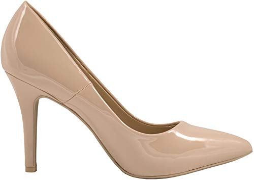 Elara Zapato de Tacón Alto Mujer Agudo Estilete Chunkyrayan Beige JA70-Beige-39