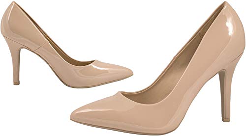 Elara Zapato de Tacón Alto Mujer Agudo Estilete Chunkyrayan Beige JA70-Beige-39