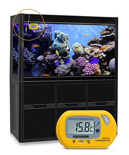 Electrely 3Paquetes Termómetro de Agua Digital LCD Tanque de Peces para Acuario Vivarium (Amarillo)