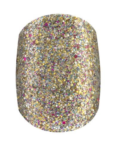 Elegant Touch Uñas postizas con brillantina y etiquetas adhesivas, color dorado