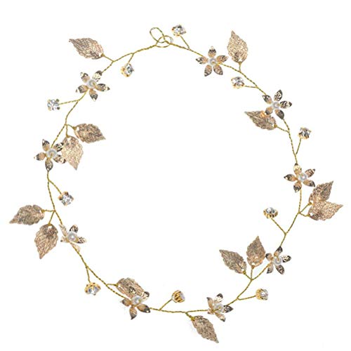 Elegante diadema nupcial para bodas Hojas de oro Tocados para la cabeza Accesorios para el cabello para la boda Decoración del cabello