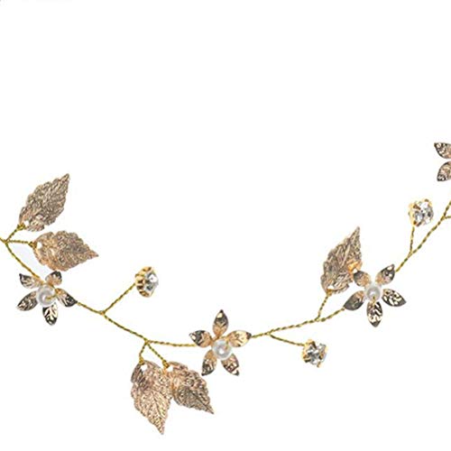 Elegante diadema nupcial para bodas Hojas de oro Tocados para la cabeza Accesorios para el cabello para la boda Decoración del cabello