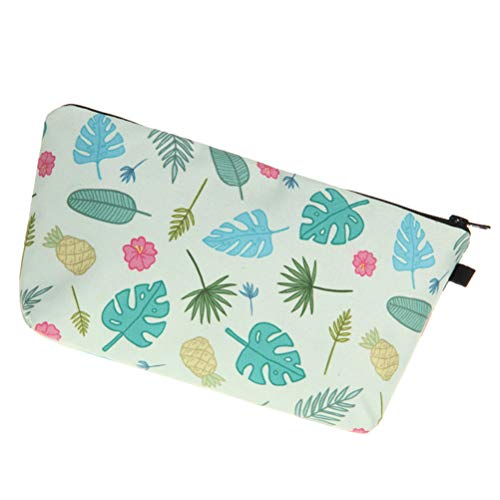 Elegantes plantas impresas Multi-uso organizador de viaje pequeña cremallera cosmética bolsa de almacenamiento bolsa de maquillaje