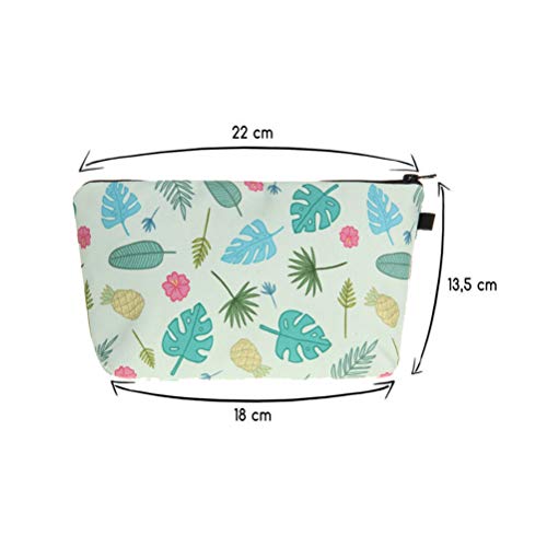 Elegantes plantas impresas Multi-uso organizador de viaje pequeña cremallera cosmética bolsa de almacenamiento bolsa de maquillaje