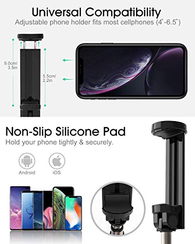 ELEGIANT Palo Selfie Móvil, Selfie Stick Bluetooth Diseño Integrado Ligero Inalámbrico Minipod Universal Viaje Compatible con iPhone Xiaomi Huawei Android (3.5-6.5 Pulgadas)