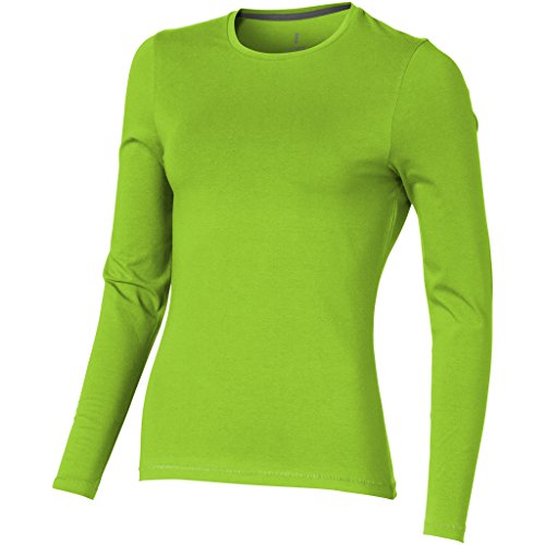 Elevate - Camiseta Modelo Ponoka de Manga Larga para Mujer (Grande (L)) (Verde Manzana)