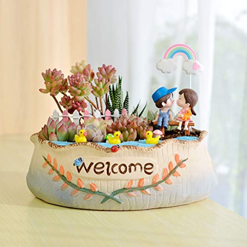 Elf Tiesto De Cerámica del Esmalte del Color Transpirable Suculento Olla Grande