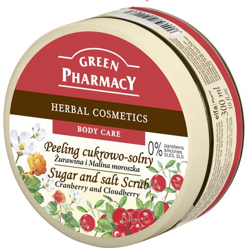 Elfa Pharm Green Pharmacy - Exfoliante de azúcar y sal, arándano y mora, 300 ml