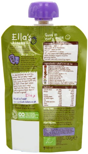 Ella's Kitchen Stage 2 from 7 Months Organic Vegetable Bake 130 g (Pack of 6)