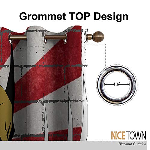 Elliot Dorothy - Cortinas opacas con ojales, diseño de lobo y muerto para vacaciones en Japón, 84 x 84 cm