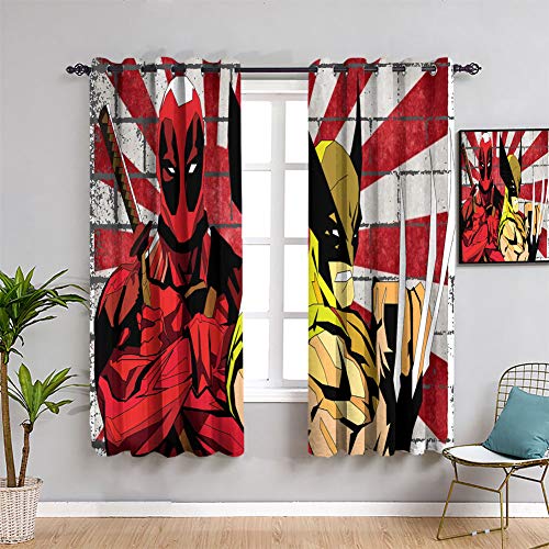 Elliot Dorothy - Cortinas opacas con ojales, diseño de lobo y muerto para vacaciones en Japón, 84 x 84 cm