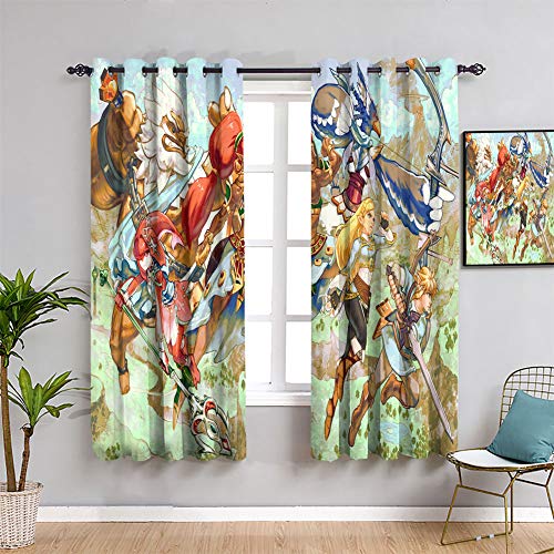 Elliot Dorothy - Cortinas opacas para dormitorio (42 x 63 cm), diseño de la leyenda de Zelda Breath of the Wild