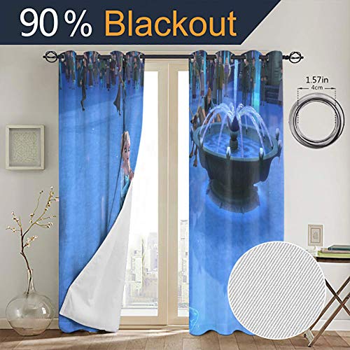 Elliot Dorothy Frozen Elsa and Anna - Juego de cortinas lavables, cortinas opacas para decoración de aislamiento térmico, 42 x 45 cm