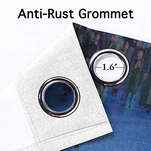 Elliot Dorothy Frozen Elsa and Anna - Juego de cortinas lavables, cortinas opacas para decoración de aislamiento térmico, 42 x 45 cm