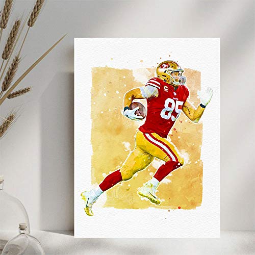 Elliot Dorothy San Francisco 49ers George Kittle 85 Home Décor Wall Art Painting Canvas for Living Room, Bedroom Decorative Artwork 20"x28", Stretched and Ready to Hang