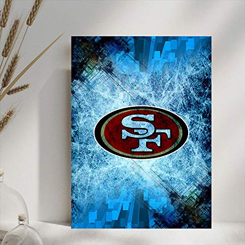 Elliot Dorothy San Francisco 49ers Wall Art Wall Decor on Canvas Stretched Artwork Living Room Bedroom 24"x36", Unframed/Frameable