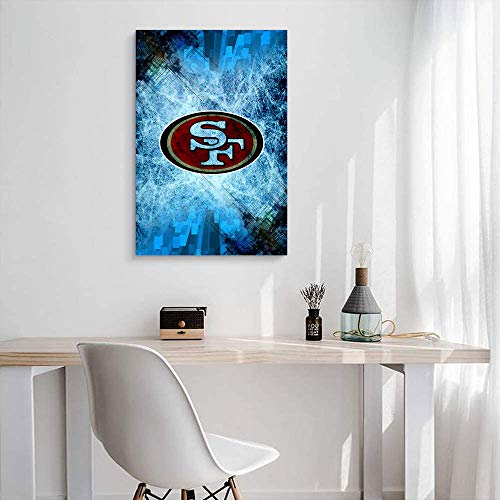 Elliot Dorothy San Francisco 49ers Wall Art Wall Decor on Canvas Stretched Artwork Living Room Bedroom 24"x36", Unframed/Frameable