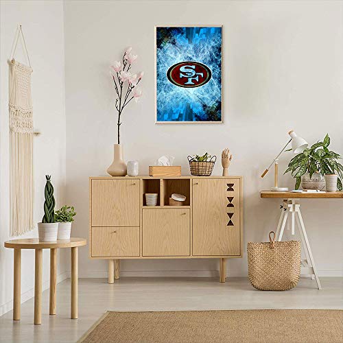 Elliot Dorothy San Francisco 49ers Wall Art Wall Decor on Canvas Stretched Artwork Living Room Bedroom 24"x36", Unframed/Frameable