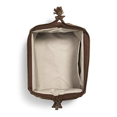 Elodie Details Neceser de Viaje/Bolsas de Cosméticos Zip&Go de Tela Amplia Apertura - Chocolate, Marrón