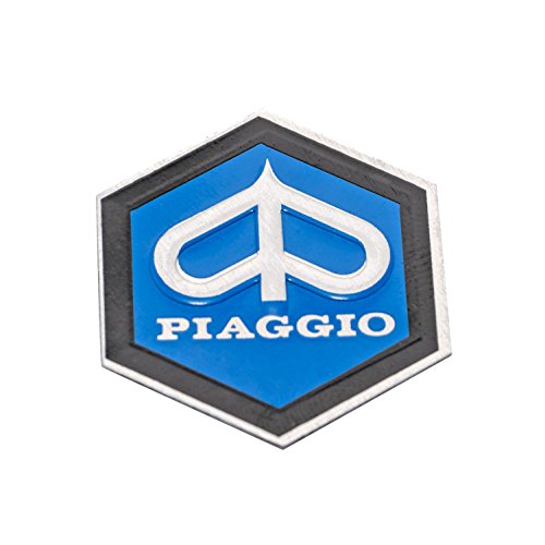 Emblema Piaggio. 6 de Esquina Cascada para Vespa PX T5 etc. – Aluminio, Autoadhesivo, 31 x 36 mm