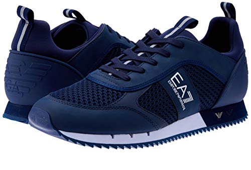 EMPORIO ARMANI EA7 Black&White Laces U Zapatillas Moda Hombres Azul - 42 - Zapatillas Bajas