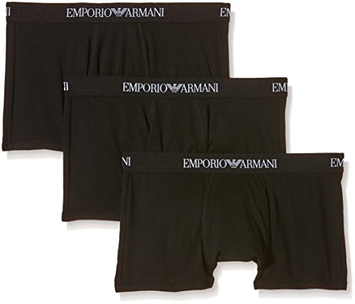 Emporio Armani Underwear 111610CC722 Calzoncillos, Negro (Nero/Nero/Nero 21320), Medium (Pack de 3) para Hombre