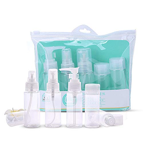 Empty Bottle Plastic, Empty Bottle Cosmetics Foaming Soap Travel Bottle Set-Airplane Travel Kit para champú acondicionador Shower Gel Lotion Body Care Transparente Toiletry Bag