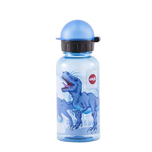 Emsa 518127 - Botella hermética con diseño de Dinosaurio, Capacidad de 0.4 l, antiderrame con Piezas fáciles de Limpiar, Ligeras y fáciles de manipular para niños
