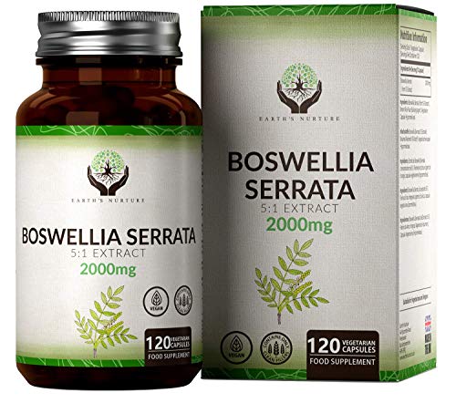 EN Boswellia Serrata 2000 mg | 120 Capsulas Veganas | Soporte Para Salud de Articulaciones | Incienso Para las Articulaciones y Tendones | Sin Gluten, OGM o Lácteos